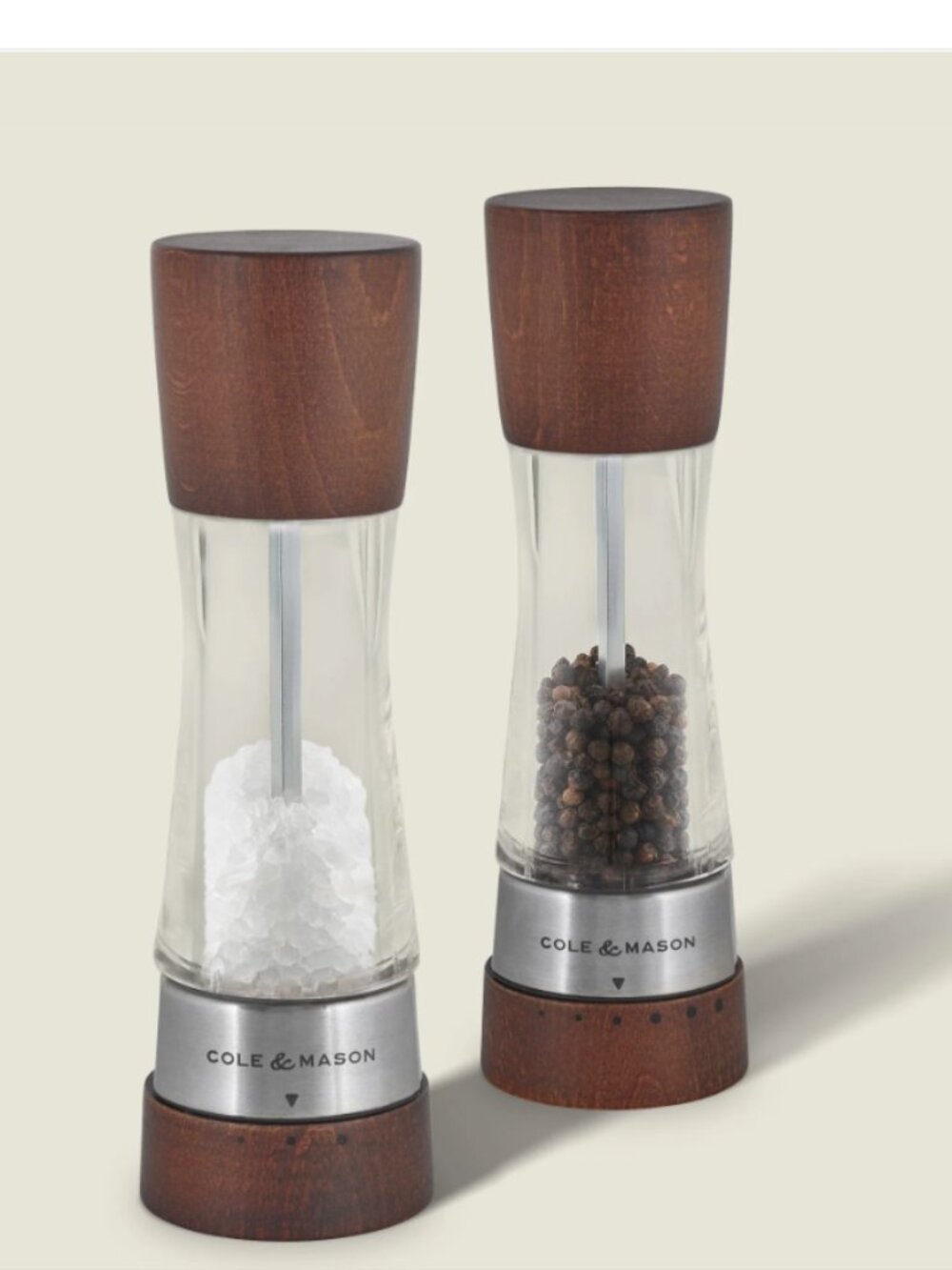 Cole and Mason Salt & Pepper Grinders Derwent Forest Wood NEW